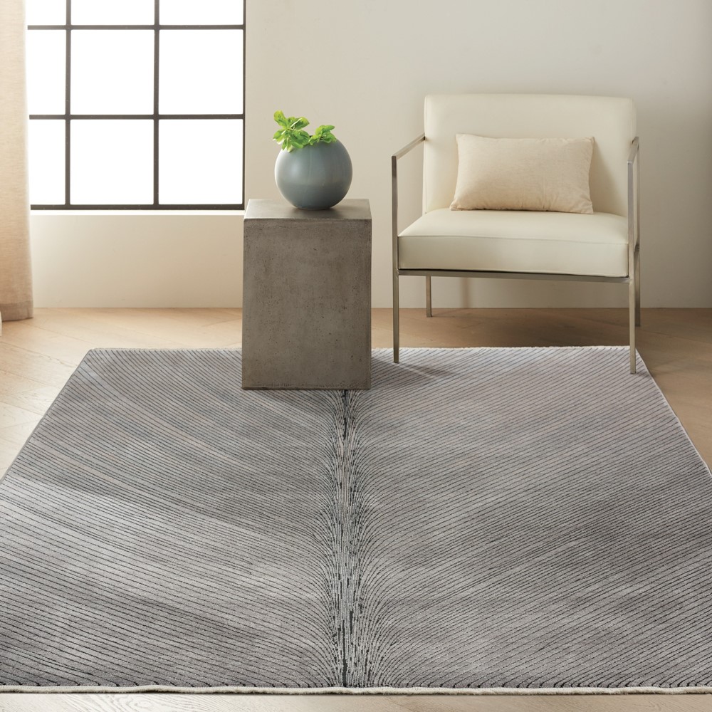 CK50 Calvin Klein Balian Stripe Rugs CK50 in Silver Grey